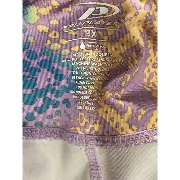 Multi Color Pro Player Yoga Stretch Workout Pants Diamond Scale Print Sz 3X - Picture 15 of 15